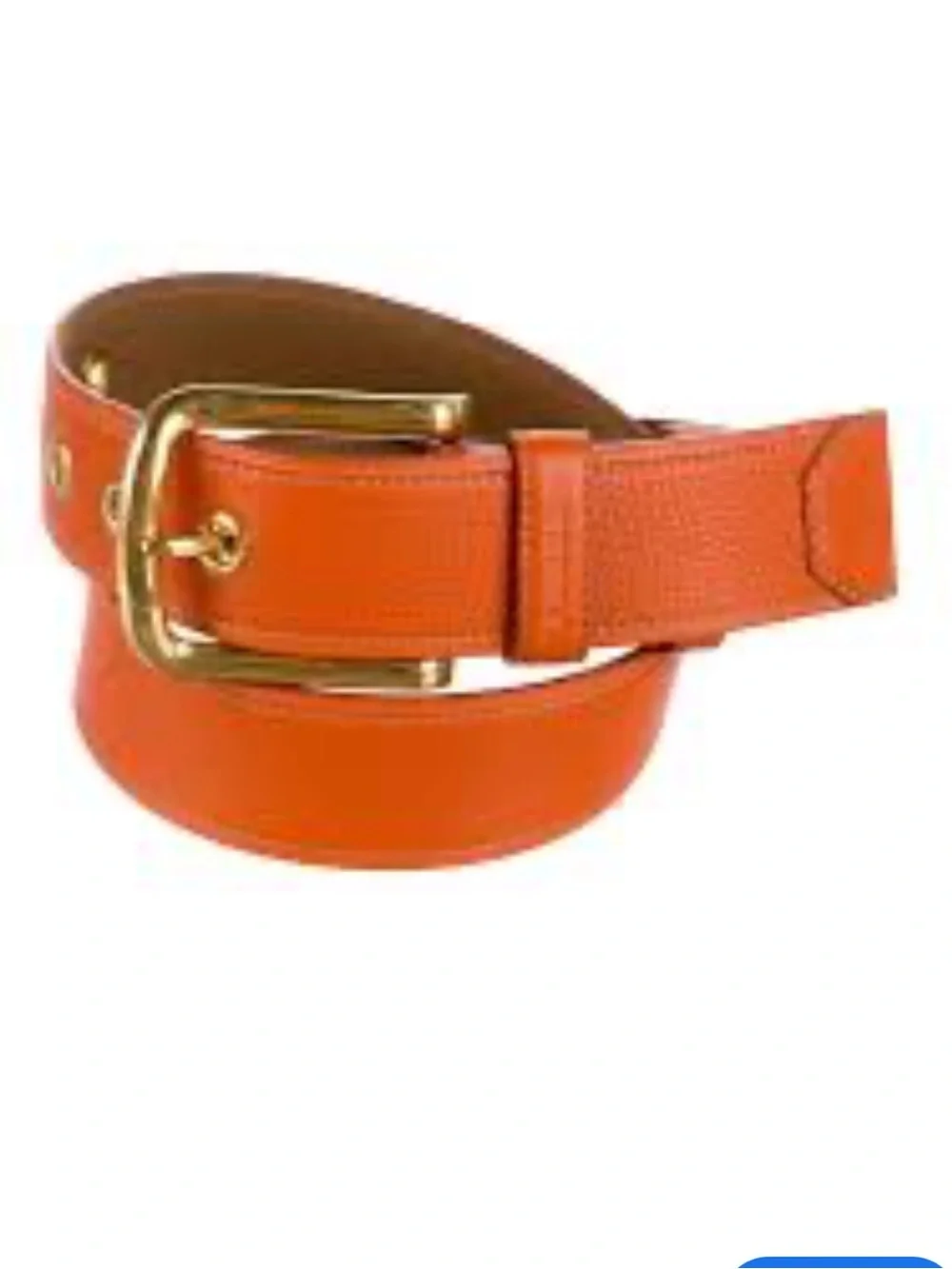 Prada Orange Leather Belt with Gold Hardware